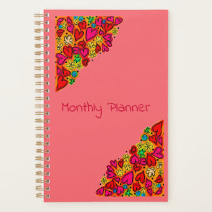 Herzen und Blume Monatsplaner Planer