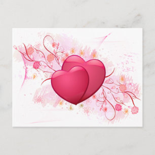 Herzen und Blume Postkarte