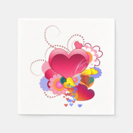 Herzen und Blume Serviette