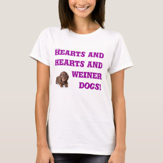 Herzen und Herzen und weiner Hunde T-Shirt