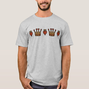 Herzen und Kronen-Motiv T-Shirt