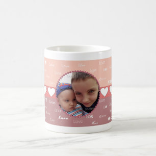 Herzen und Liebe-personalisierte Foto-Rahmen Coffe Tasse