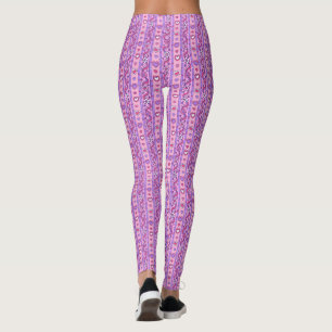 Herzen und lila Leggings des gestreiften Musters