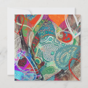 Herzen und Paisley Feiertagskarte