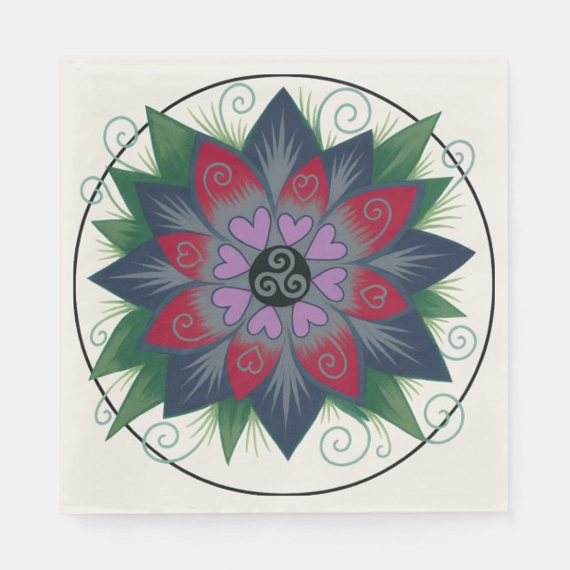 Herzen und Reben Serviette (Vorderseite)