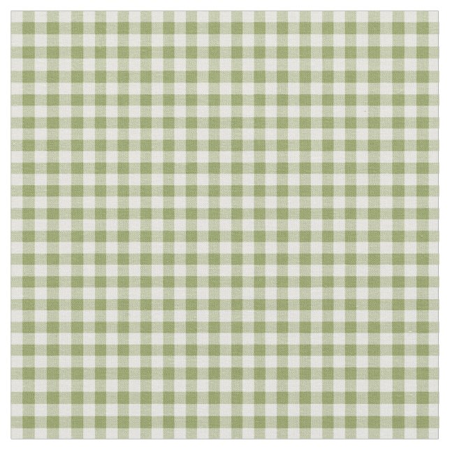 Herzen und Rosen-grünes Karo-Gingham-Gewebe Stoff (Nahaufnahme)