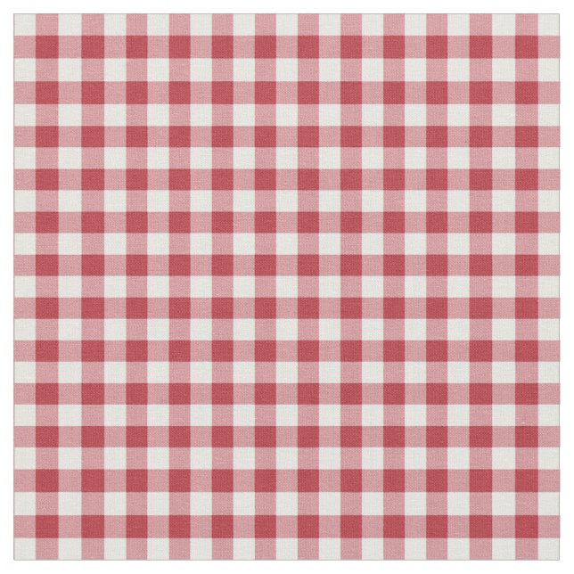 Herzen und Rosen-rotes Karo-Gingham-Gewebe Stoff (Nahaufnahme)
