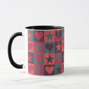 Herzen und Sternchen-Vereinbarung Rosa Tasse