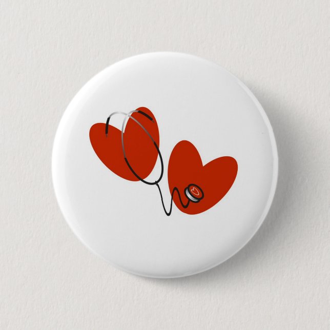 Herzen und Stethoskop Button (Vorderseite)