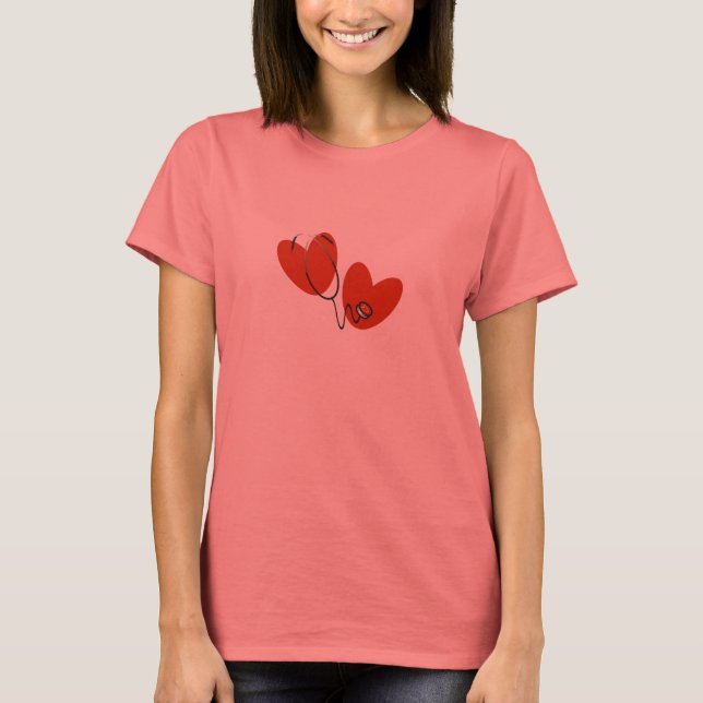 Herzen und Stethoskop-T - Shirts und Geschenke (Vorderseite)