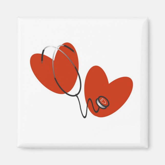 Herzen und Stethoskop-T - Shirts und Geschenke Magnet (Vorne)