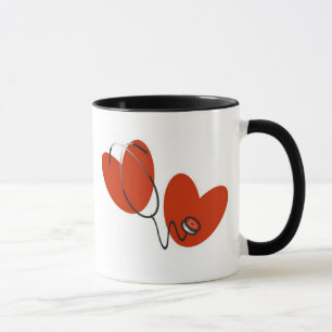 Herzen und Stethoskop-Tasse Tasse