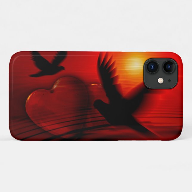 Herzen und Tauben Case-Mate iPhone Hülle (Rückseite (Horizontal))