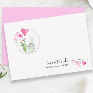 Herzen Valentinstag Dankeskarten Kaktus Mitteilungskarte