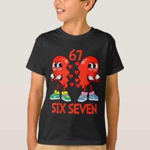 Herzen Valentinstag Lustig Sechs Sieben 6 7 Meme G T-Shirt