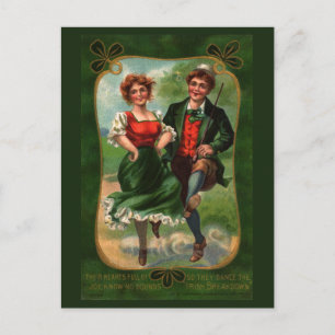 Herzen voller Freude Vintage Postkarte