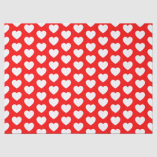 Herzen, weiß auf rotem Seidenpapier