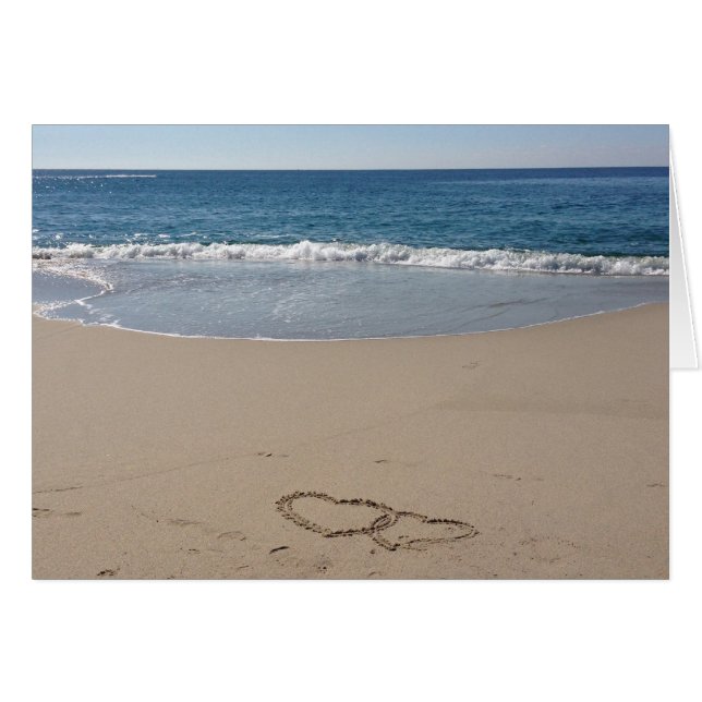 Herzen zusammen im Sand (Vorderseite (Horizontal))