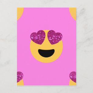 Herzenaugen-Emoji Postkarte