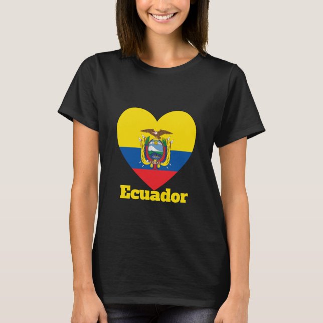 Herzenflagge Ecuador T-Shirt (Vorderseite)