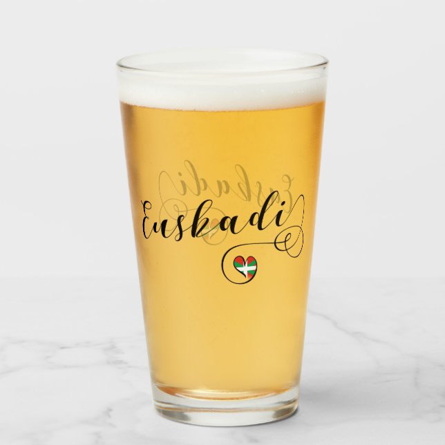 Herzenflagge Euskadi, Baskenland Glas (Vorne (Gefüllt))