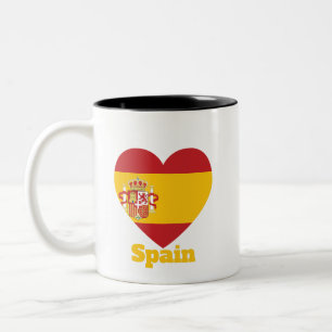 Herzenflagge Spanien Zweifarbige Tasse