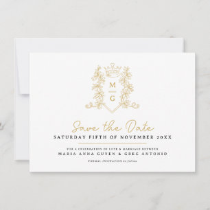 Herzenkrone Wappen Weißgold Foto Hochzeit Save The Date