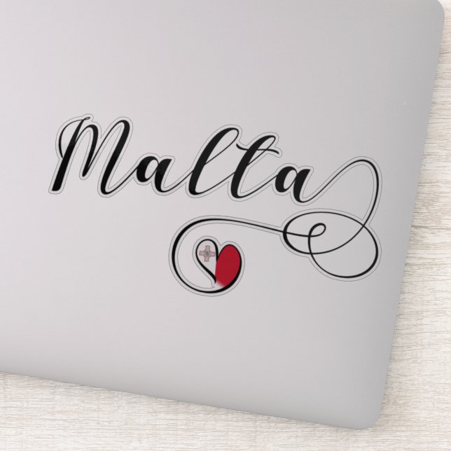 Herzenmaltesische Flagge, Maltesisch Aufkleber (Detail)