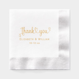 Herzens Handschrift Hochzeitstypografie Danke #1 Servietten Mit Folie
