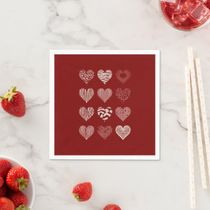 Herzens Valentinstag Neun Herzen Valentinsliebe Serviette