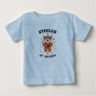 Herzensdieb Teddybär Fußball Baby T-shirt