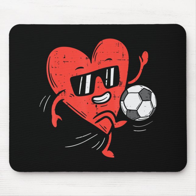 Herzenslust Fußball Valentinstag Football Girls Mousepad (Vorne)