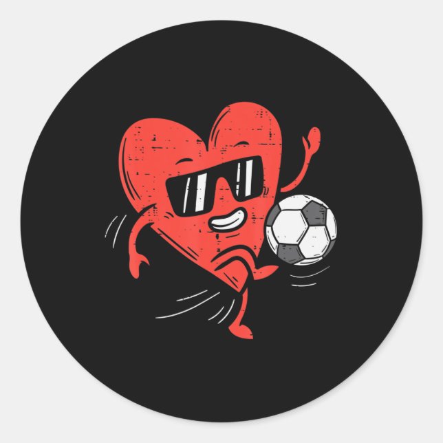 Herzenslust Fußball Valentinstag Football Girls Runder Aufkleber (Vorderseite)