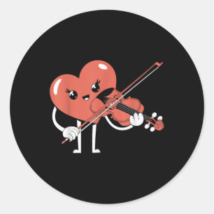 Herzenslust Violine Valentinstag Musik Liebe Mus Runder Aufkleber