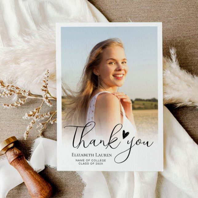 Herzensskript-Abschluss danke Fotokarte (Von Creator hochgeladen)