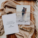 Herzensskript frisch verheiratet Foto vielen Dank Dankeskarte<br><div class="desc">moderne Schrift und ein schönes Foto der Neuvermählten,  das Bild und der Text können personalisiert werden.</div>