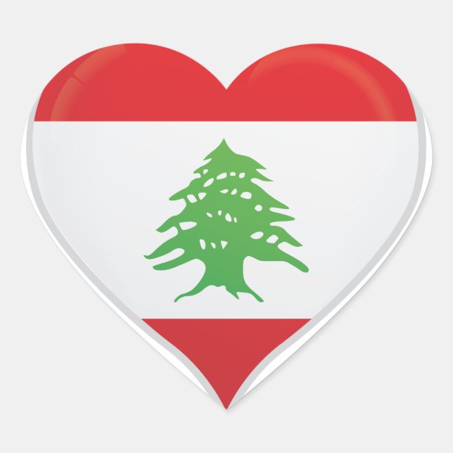 Herzensticker der Libanon-Liebe Herz-Aufkleber (Vorderseite)