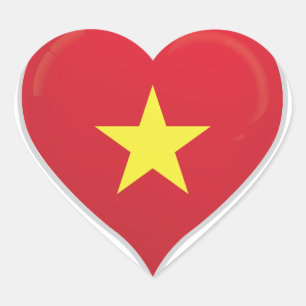 Herzensticker der vietnamesischen Liebe Herz-Aufkleber