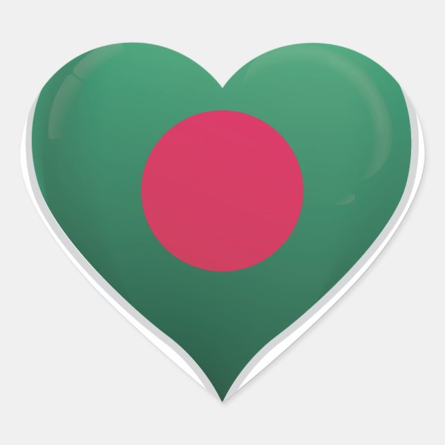 Herzensticker für die Flagge der Liebe Bangladesch Herz-Aufkleber (Vorderseite)