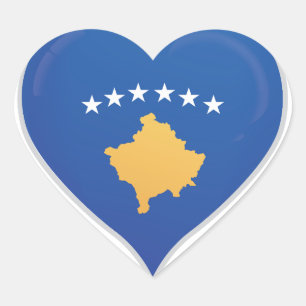 Herzensticker für die Liebe Kosovo Herz-Aufkleber