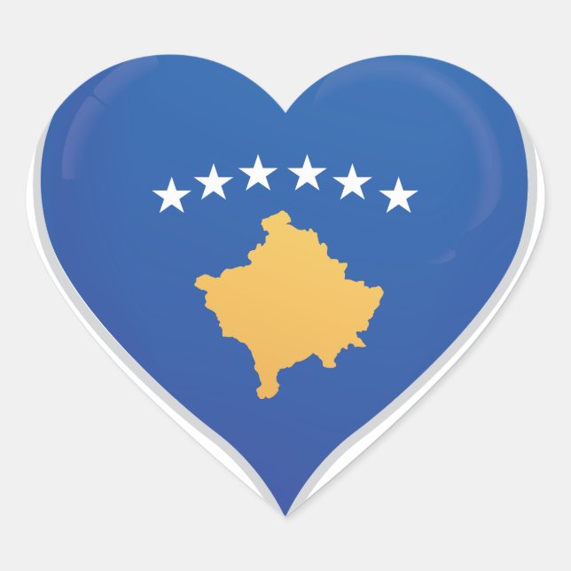 Herzensticker für die Liebe Kosovo Herz-Aufkleber (Vorderseite)