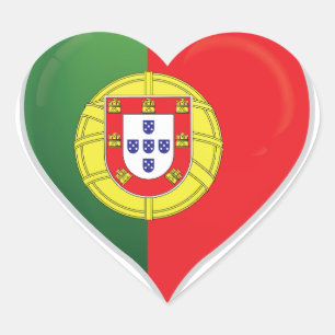 Herzensticker für die portugiesische Liebe Herz-Aufkleber
