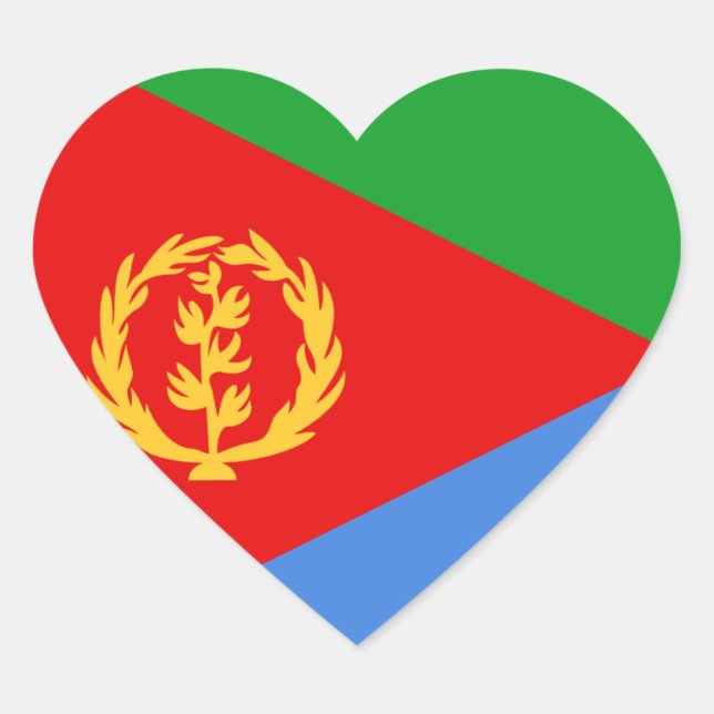 Herzensticker für Eritrea Herz-Aufkleber (Vorderseite)