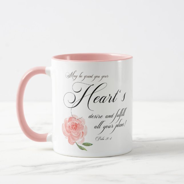 Herzenswunsch Rosa Rose Tasse (Links)