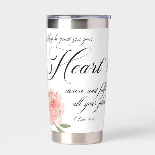 Herzenswunsch rosa Rose Thermobecher