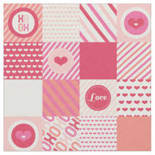 Herzenvalentine-Gewebe der Patchwork-quadratisches Stoff