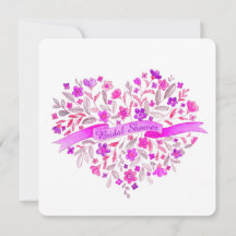 Herzerbouquet Blume lila Brautparty laden ein