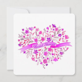 Herzerbouquet Blume lila Brautparty laden ein Einladung
