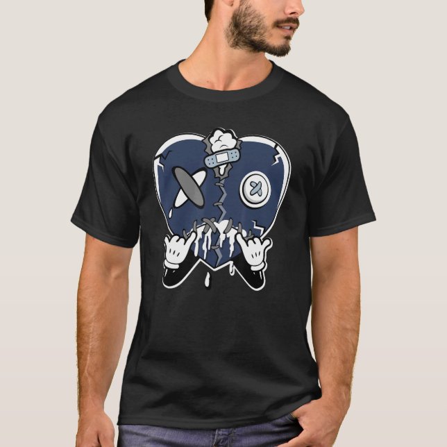 Herzerbrechen Mitternacht Navy 6's Matching T-Shirt (Vorderseite)