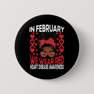 Herzerkrankungen Afrikanisches Mädchen im Februar Button